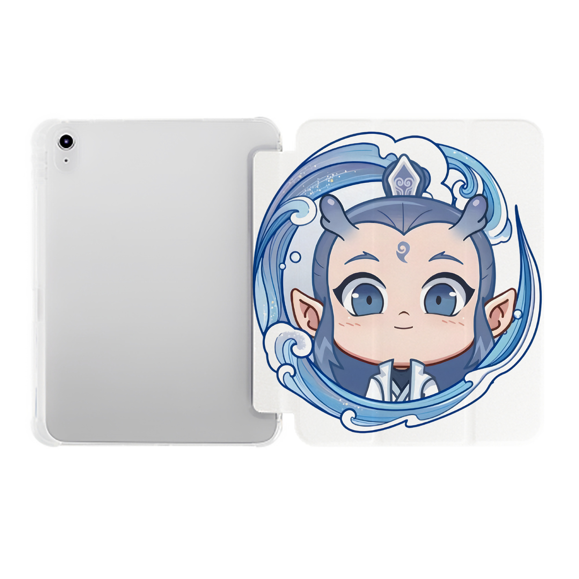 （画像用） Ne Zha 2 ナタ 魔童の大暴れ IPad ケース ペン収納付き 三つ折りスタンド PUレザー×シリコン 対応機種9.5/10.5/10.9インチ